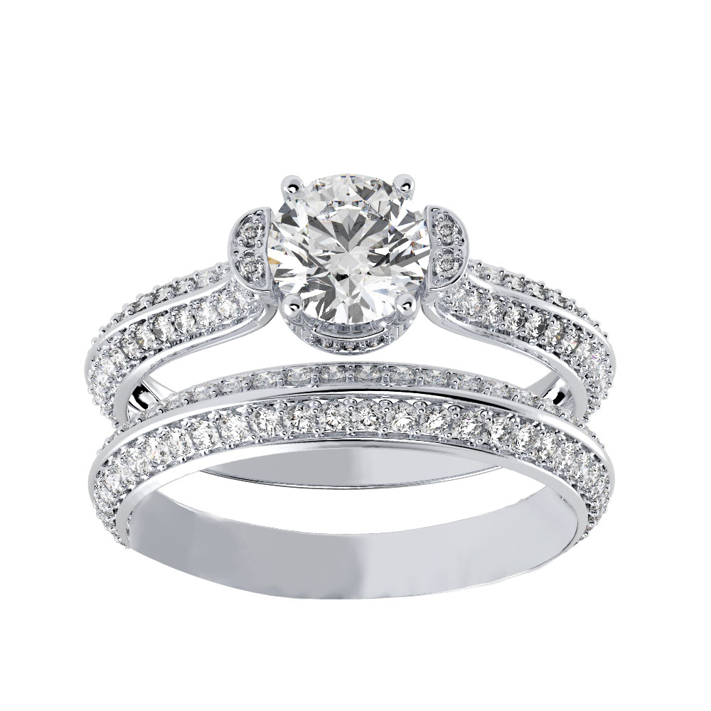Carol 0.81ct Moissanite Solitaire Wedding Set With