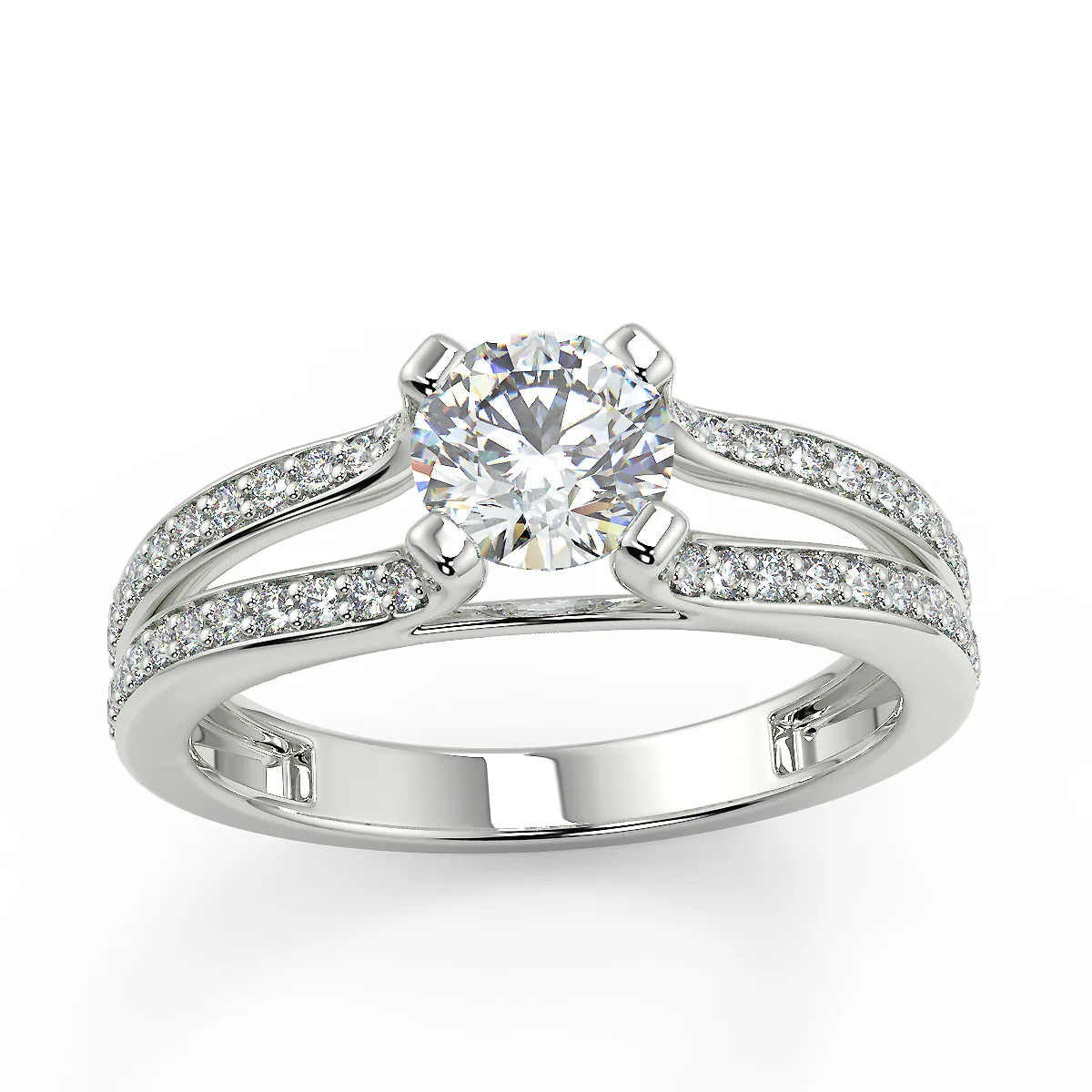 San Moissan USA Round Brilliant Cut Moissanite Solitaire Engagement Ring For Women