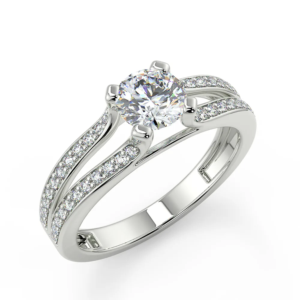 San Moissan USA Round Brilliant Cut Moissanite Solitaire Engagement Ring For Women