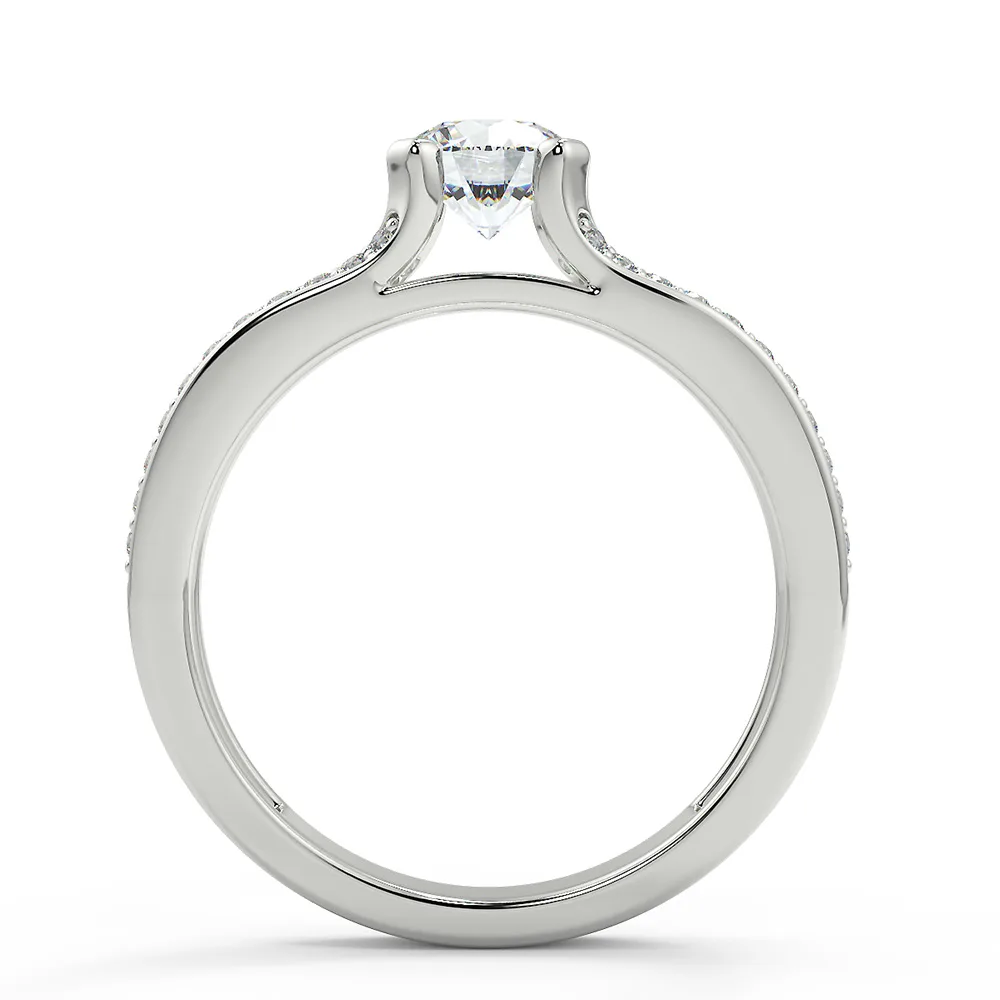 San Moissan USA Round Brilliant Cut Moissanite Solitaire Engagement Ring For Women