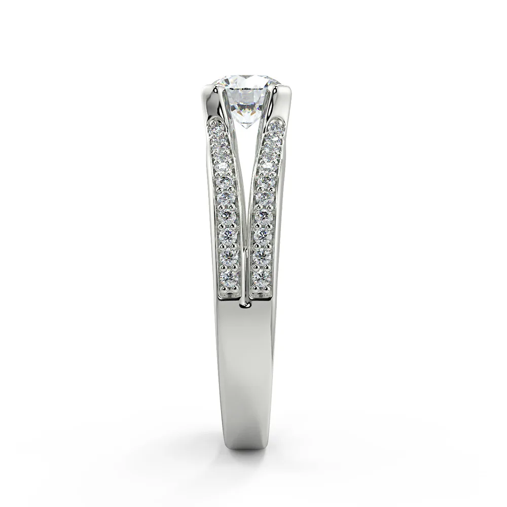 San Moissan USA Round Brilliant Cut Moissanite Solitaire Engagement Ring For Women