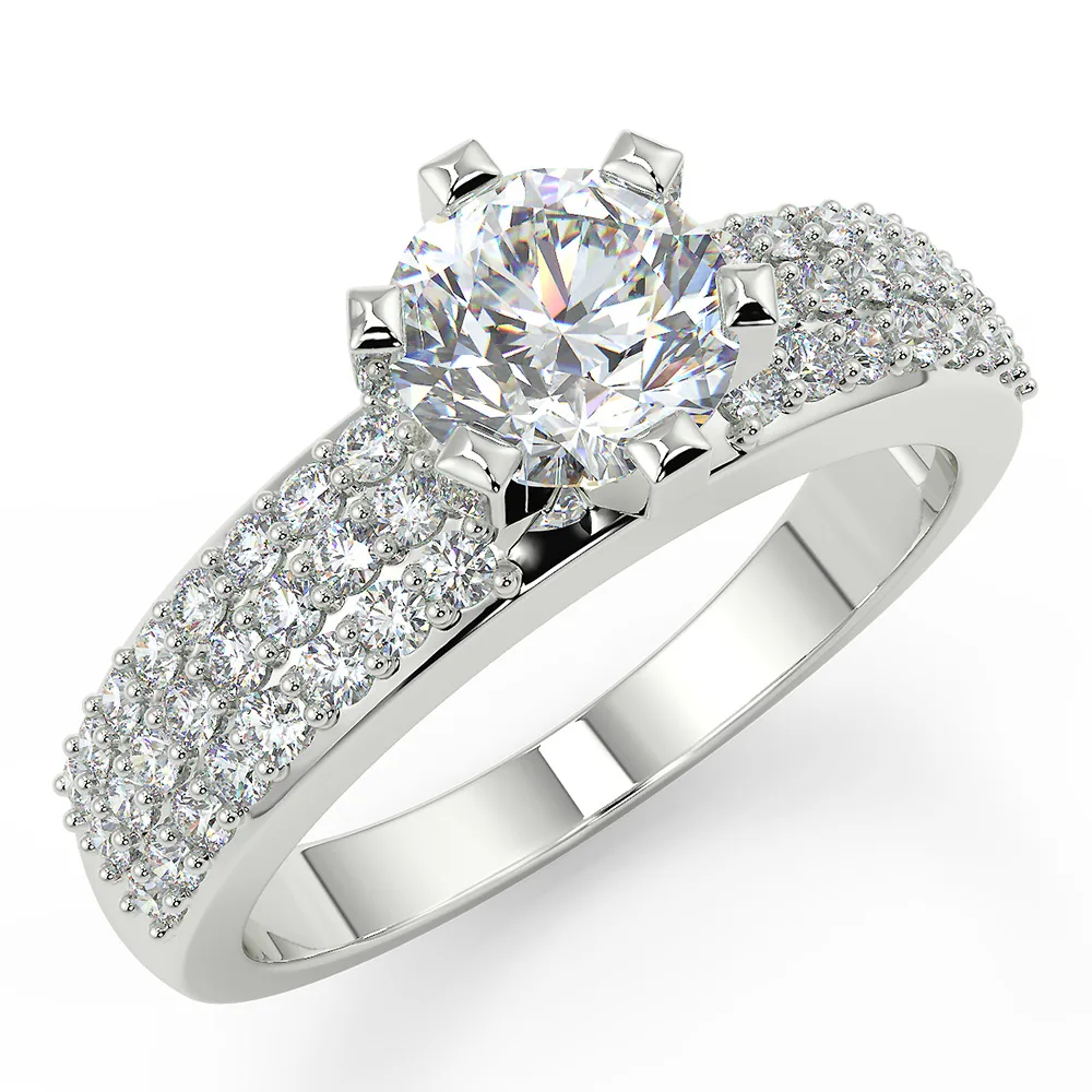 San Moissan USA 0.64 Dew Vvs/Fg (Near White) Round Brilliant Cut Moissanite Solitaire Engagement Ring For Women…