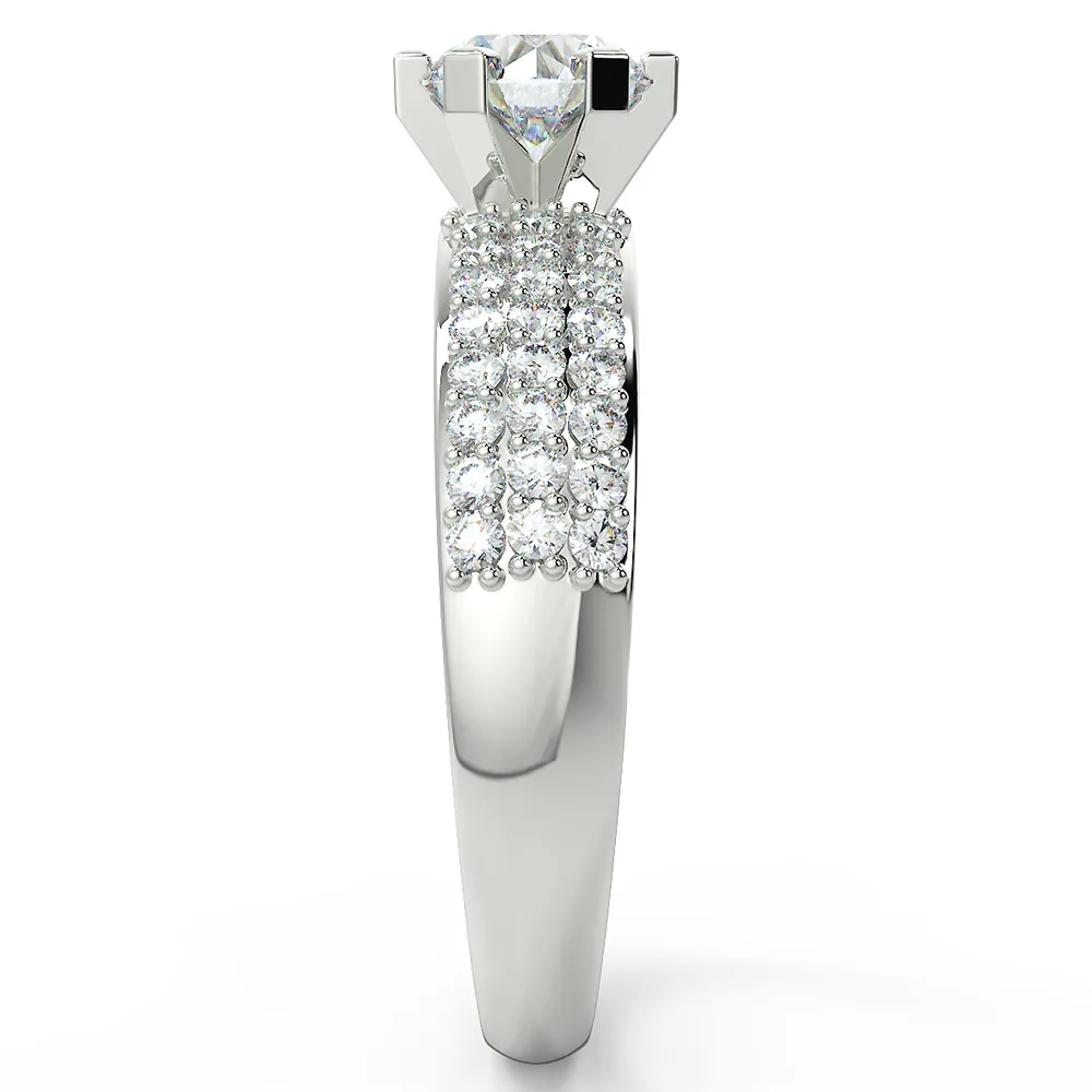 San Moissan USA 0.64 Dew Vvs/Fg (Near White) Round Brilliant Cut Moissanite Solitaire Engagement Ring For Women…
