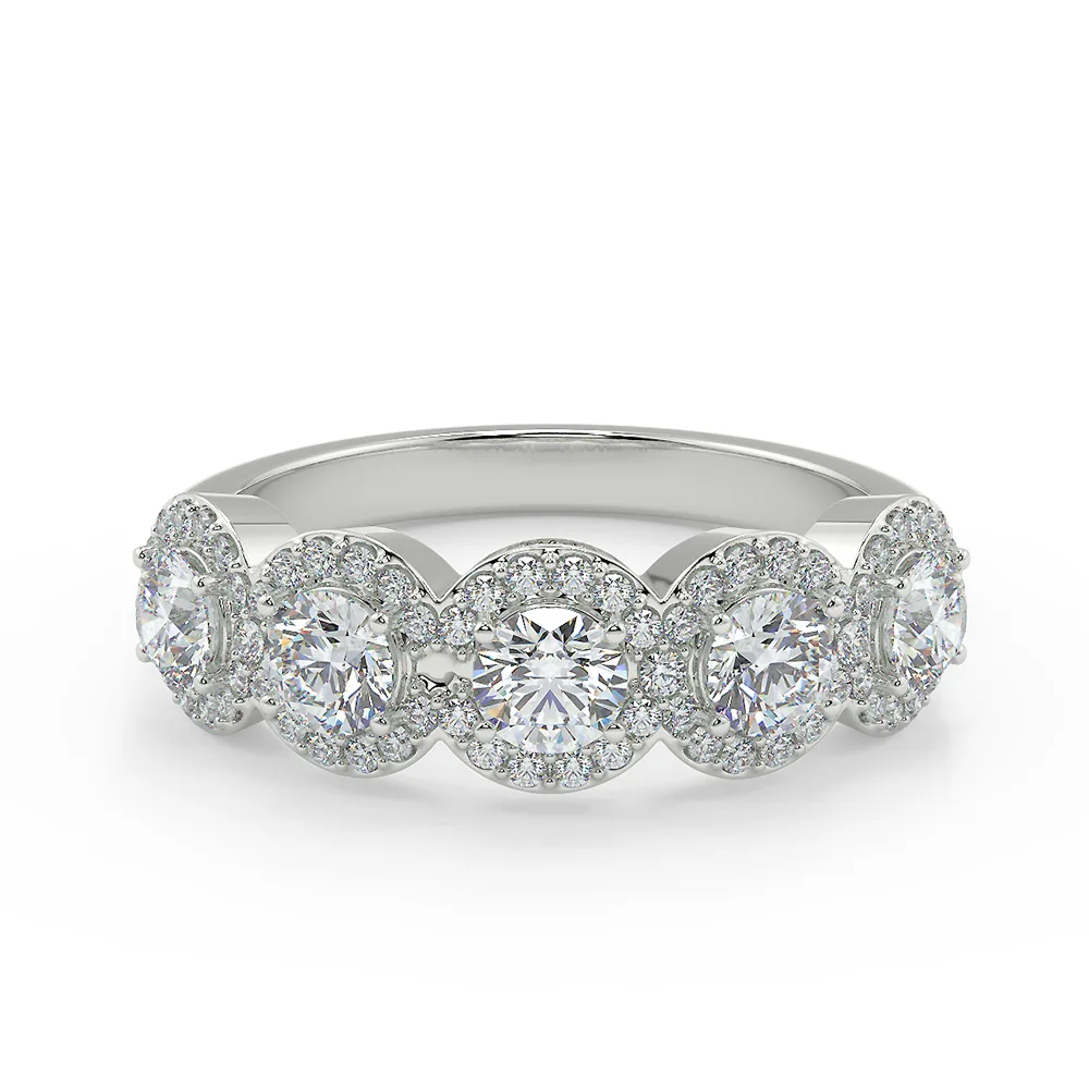 San Moissan Usa Round Brilliant Cut Moissanite Sterling Silver Ring
