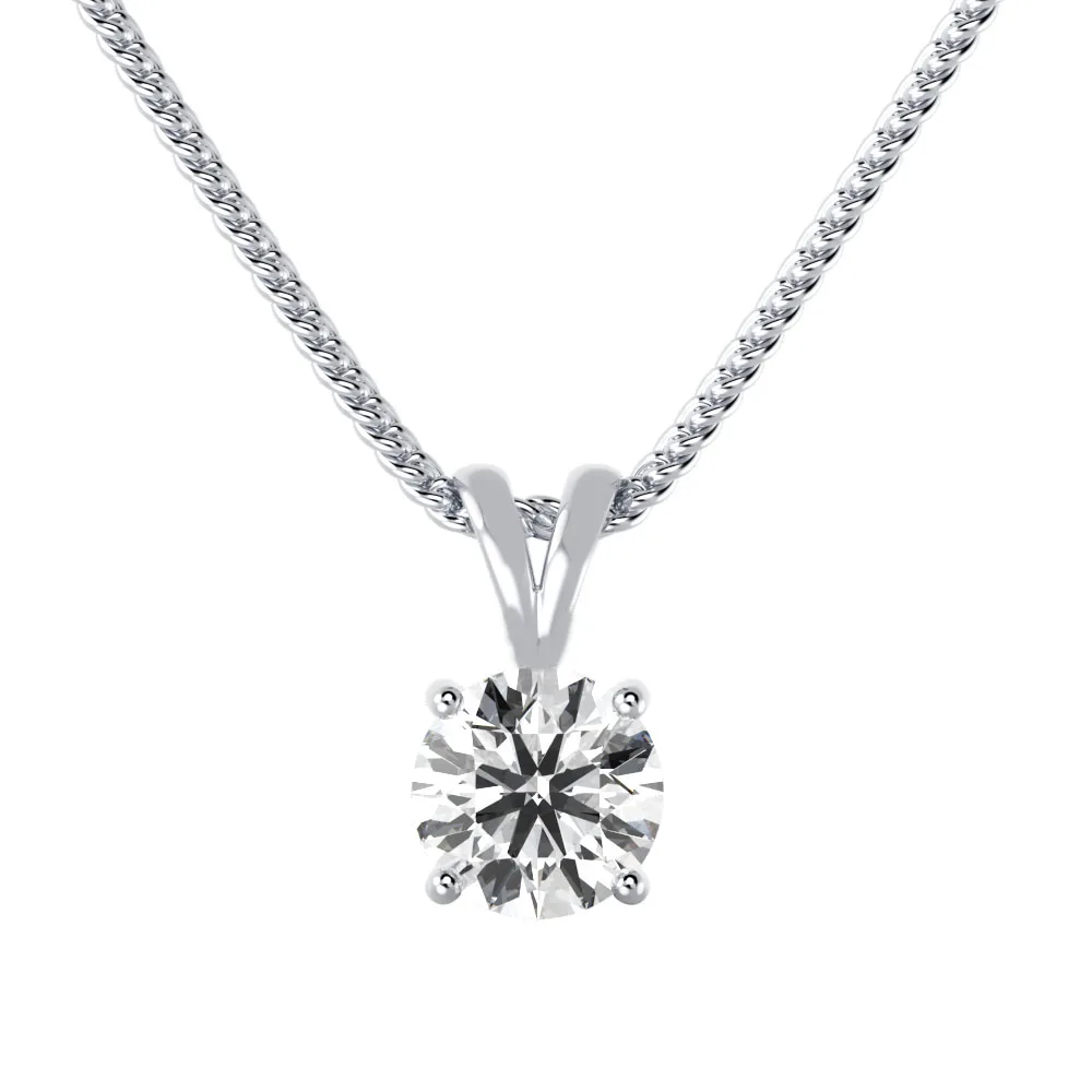Olivia Classic Four Prong 1.04ct Moissanite Solitaire Pendant With Split Bail 925 Silver