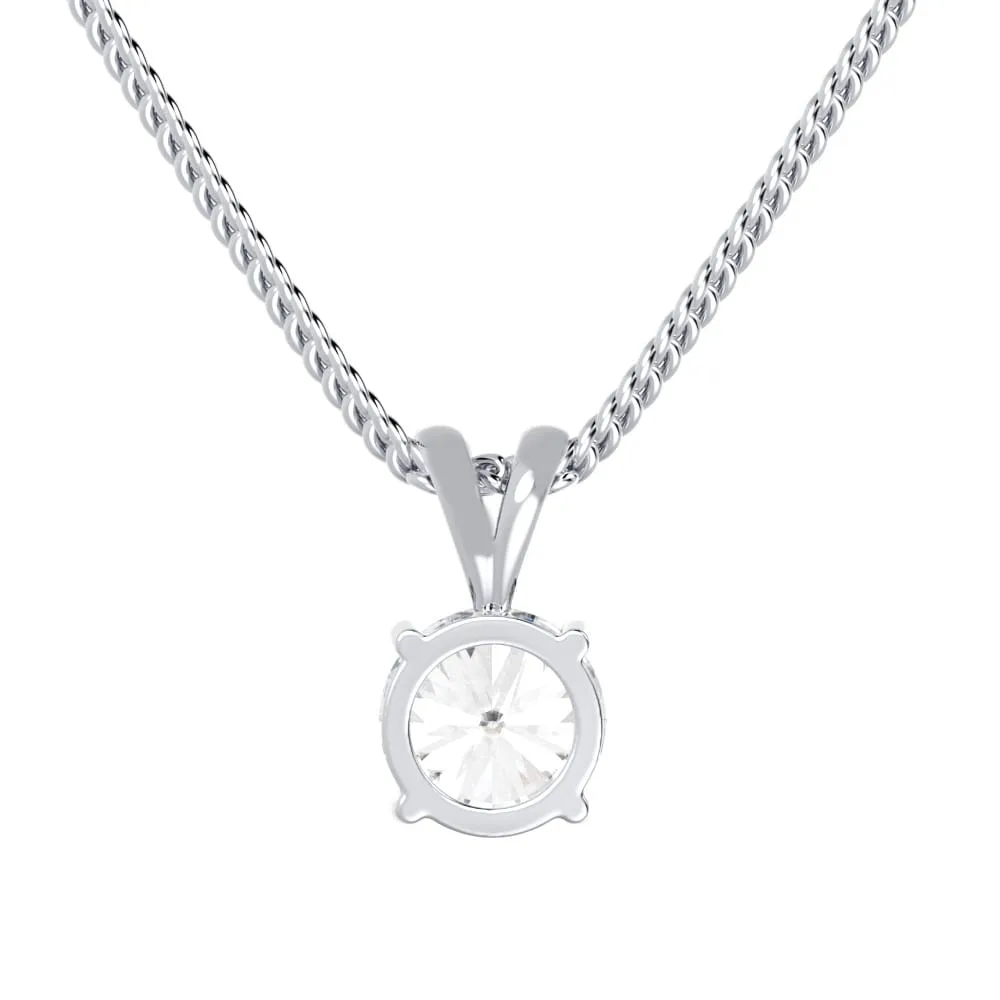 Olivia Classic Four Prong 1.04ct Moissanite Solitaire Pendant With Split Bail 925 Silver