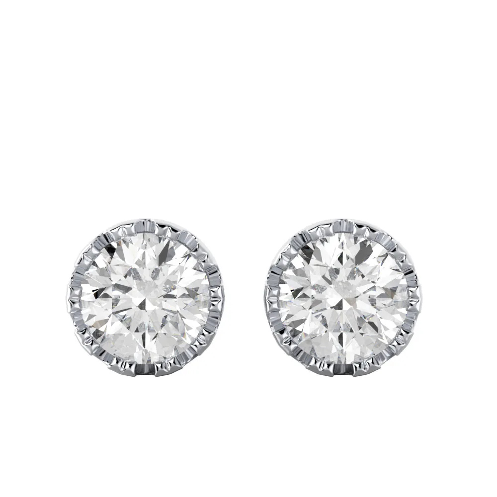 LLiselle Crown Set 2.08ctw Moissanite Stud Earrings In 14k Gold Over 925 Silver