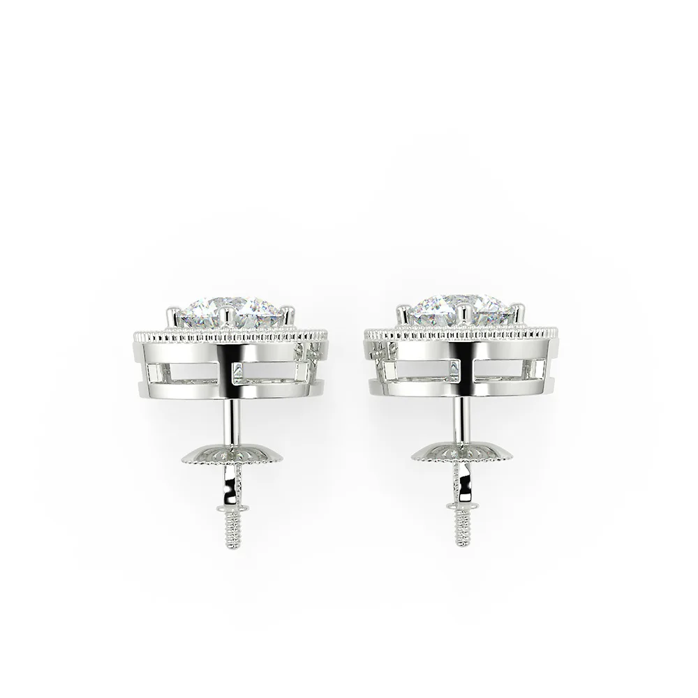 San Moissan Usa Round Brilliant Cut Moissanite Earrings For Women