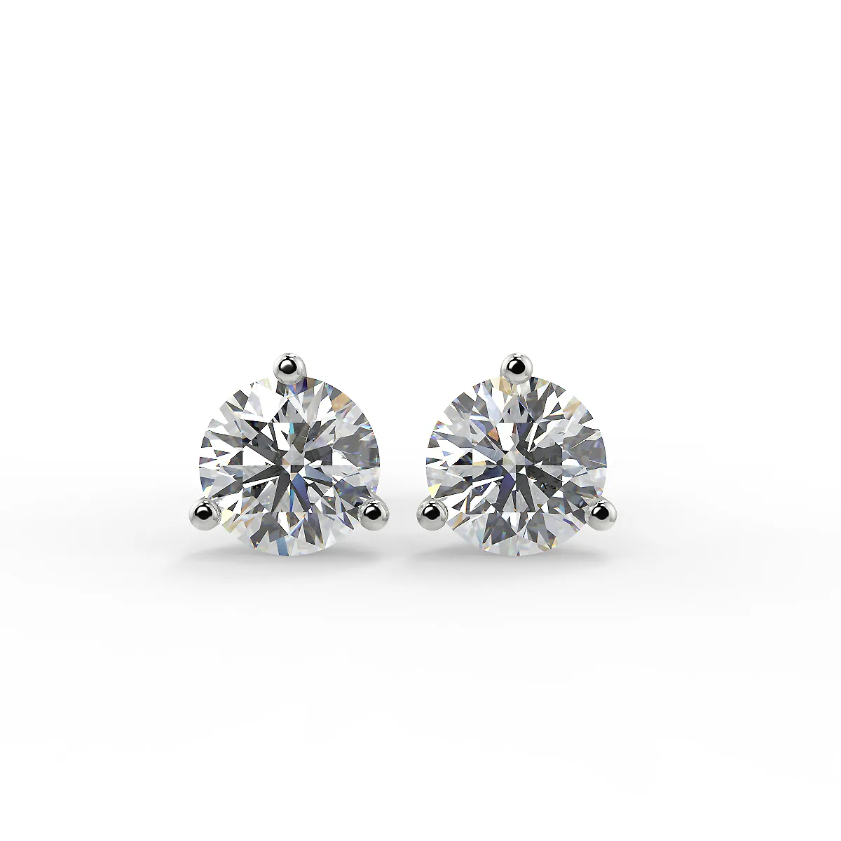 SAN MOISSAN USA 0.81 DEW VVS/FG (Near White) Round Brilliant Cut Moissanite Solitaire Earring for Women