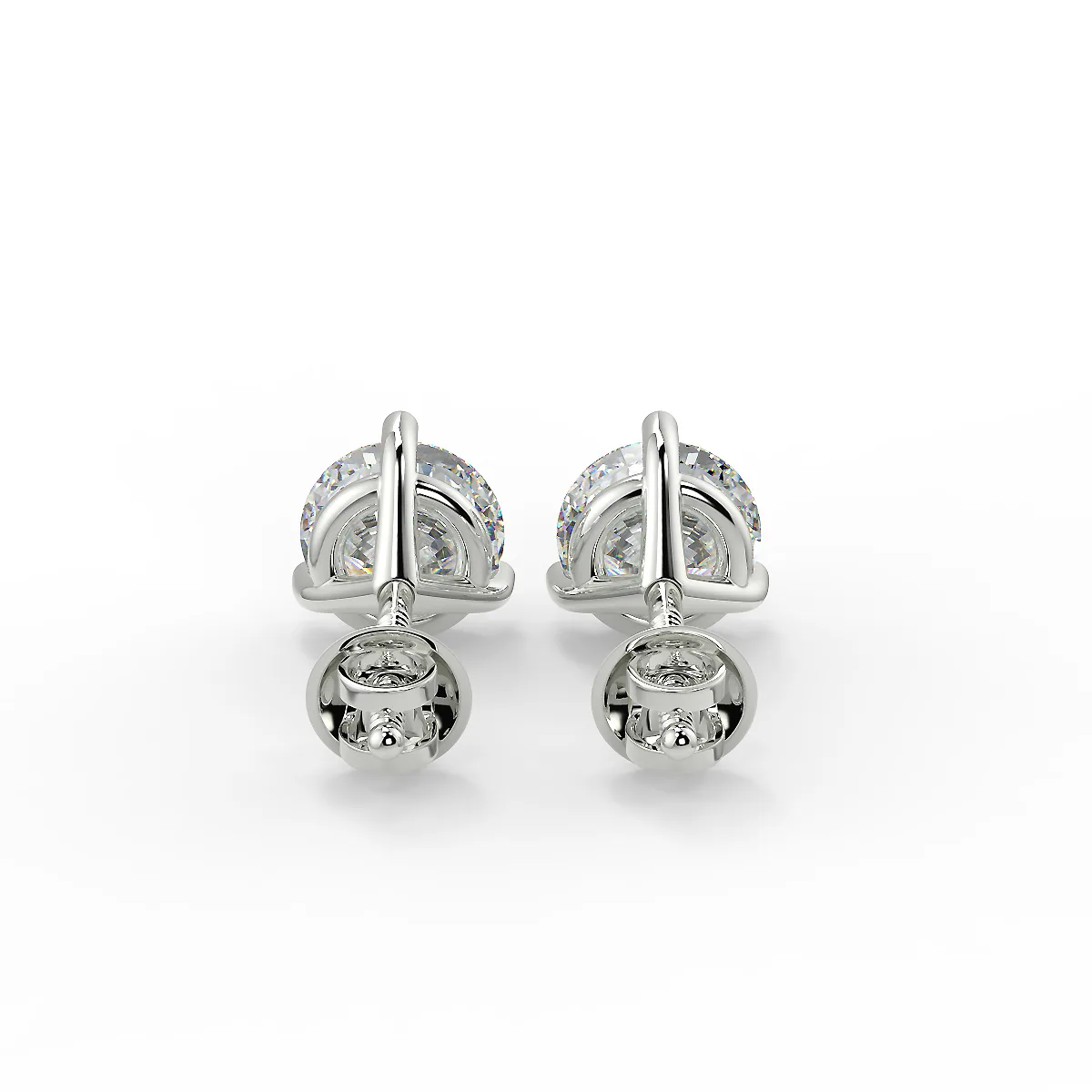 SAN MOISSAN USA 0.81 DEW VVS/FG (Near White) Round Brilliant Cut Moissanite Solitaire Earring for Women