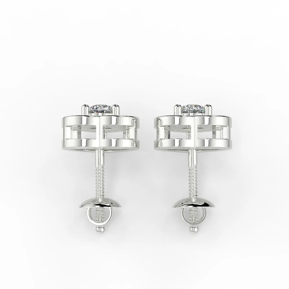 SAN MOISSAN USA (Near White) Sparkling and Alluring Round Brilliant Cut Moissanite Earrings For Women