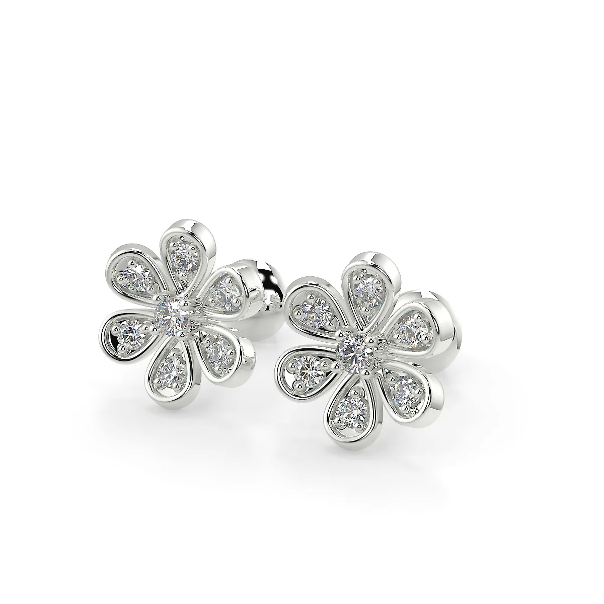SAN MOISSAN USA VVS/FG (Near White) Round Brilliant Cut Moissanite Solitaire Earring for Women