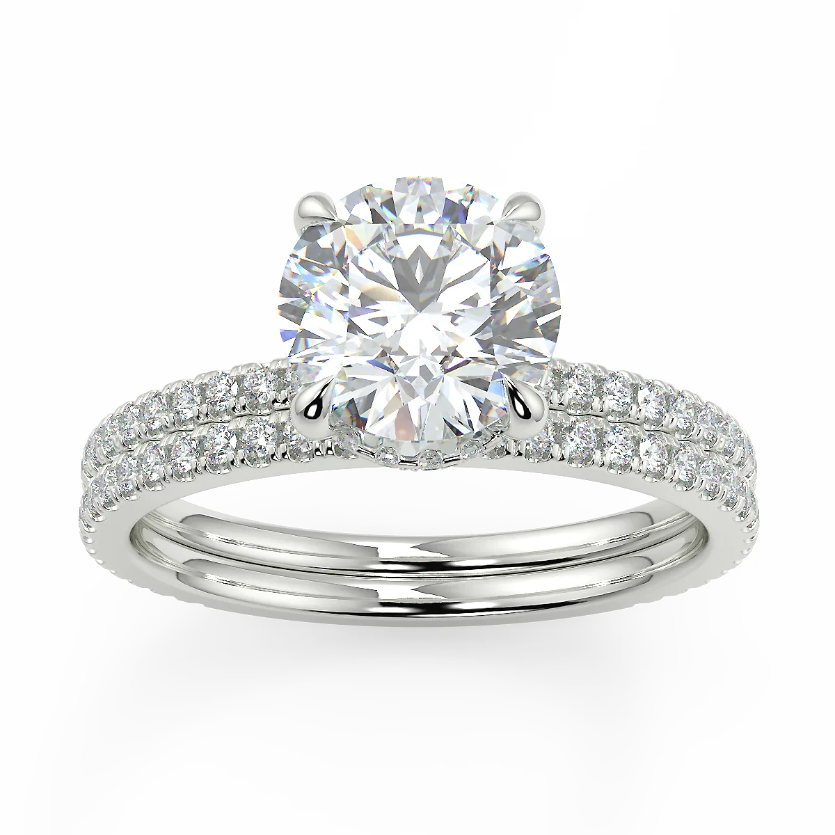 SAN MOISSAN USA 1.31 DEW VVS/FG (Near White) Round Brilliant Cut Moissanite Solitaire Engagement Ring for Women
